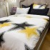 Lenjerie Pat Dublu,  FINET, 6 piese, Alb, Galben, Negru, Stelute [8]