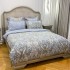 Lenjerie Pat Dublu,  FINET, 6 piese, Gri, Bleu, Model Oriental [7]