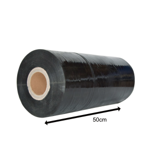 Folie Stretch Neagră, 50cm, 23my, 16kg, 1340ml/rolă, Uz Automat