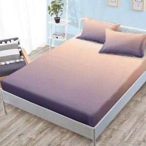 Cearsaf cu elastic, FINET, 180x200cm, 2 fete de perne 50x70cm, Mov, Roz, degrade