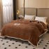 Pătură Premium, 200x230cm, CoCoLiNo, Grofată, cu Model 3D Tip Tricotaj și Bordură din Blăniță Contrastantă – Eleganță și Căldură Absolută, Maro [5]