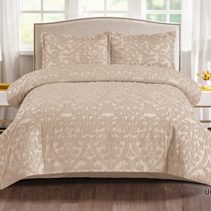 Lenjerie de Pat Premium, Bumbac Finet, Smocuri Brodate, 4 Piese, Nesifonabilă și Durabilă, Royal, Grej