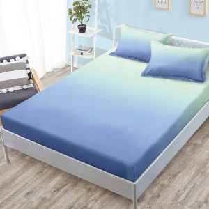 Cearsaf cu elastic, FINET, 180x200cm, 2 fete de perne 50x70cm, Bleu, degrade