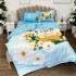 Lenjerie de Pat Dublu,  Finet, Imprimeu Digital cu Oua, IDENTIC CU POZA, 4 Piese, Bleu [10]