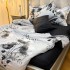 Lenjerie Pat Dublu,  FINET, 6 piese, Gri, Negru, Maci [12]