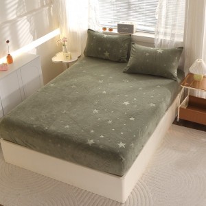 Cearșaf Cocolino cu Elastic „Ploaie de Stele” – Ultra-Moale, Pufos și Călduros, 180x200 cm + 2 Fețe de Pernă 50x70 cm, Grej