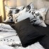 Lenjerie Pat Dublu,  FINET, 6 piese, Gri, Negru, Maci [13]