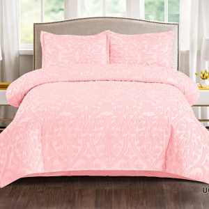 Lenjerie de Pat Premium, Bumbac Finet, Smocuri Brodate, 4 Piese, Nesifonabilă și Durabilă, Royal, Banan