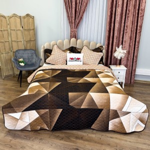 Cuvertură Pat Dublu, 3 Piese, Bumbac 100% Imprimat – Calitate Premium, cu Imprimeu Durabil, cod CSA-CV64