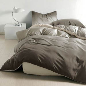 Lenjerie pat 1 PERSOANA,  FINET, 4 piese, cu ELASTIC, Grej, degrade