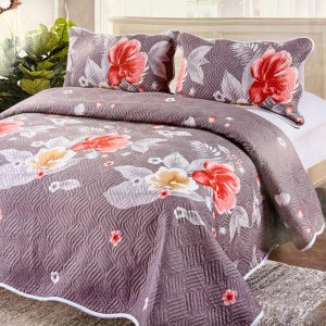 Cuvertură Pat Dublu, 3 Piese, Bumbac 100% Imprimat – Calitate Premium, cu Imprimeu Durabil, cod CSA-CV55