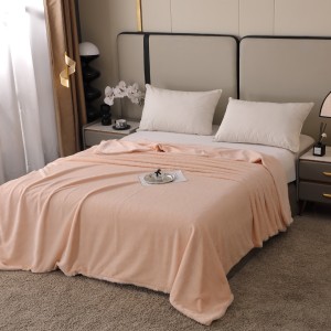 Pătură Premium, 200x230cm, cu Blăniță Shorthair si Cocolino, cu Fermoar, Somon – Lux, Căldură & Versatilitate!