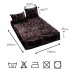 Cearșaf cu Elastic Cocolino 180x200x25 cm – Set cu 2 Fețe de Pernă, Gros și Pufos, Calitate Premium pentru Confort și Eleganță, Negru, Gri, Forme Geometrice [2]