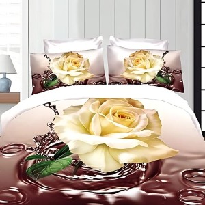 Lenjerie pat dublu, 4 piese, IMPRIMEU 3D Multiplicat Multiplicat, Microfibra, Bej, flori Lenjerie pat dublu, 4 piese, IMPRIMEU 3D Multiplicat Multiplicat, Microfibra, Bej, flori