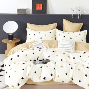 Lenjerie Pat Dublu,  FINET, 6 piese, Crem, Stelute