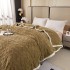 Pătură Premium, 200x230cm, CoCoLiNo, Grofată, cu Model 3D Tip Tricotaj și Bordură din Blăniță Contrastantă – Eleganță și Căldură Absolută, Bej Maroniu [6]