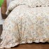 Lenjerie pat dublu,  Finet cu Volanase, CEARSAF CU ELASTIC, 6 piese, Bej, Flori [4]
