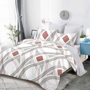 Lenjerie pat dublu,  FINET, cu elastic, 6 piese, Gri, Model Clasic