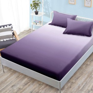 Cearsaf cu elastic, FINET, 180x200cm, 2 fete de perne 50x70cm, Mov, degrade