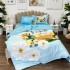 Lenjerie de Pat Dublu,  Finet, Imprimeu Digital cu Oua, IDENTIC CU POZA, 4 Piese, Bleu [7]