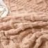Pătură Premium, 200x230cm, CoCoLiNo, Grofată, cu Model 3D Tip Tricotaj și Bordură din Blăniță Contrastantă – Eleganță și Căldură Absolută, Bej [11]