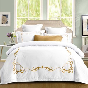 Lenjerie pat dublu, Primăvara,  FINET, Cearsaf cu Elastic 180x200cm, 4 piese, Alb, Maro, model elegant clasic - Lux Absolut, Delicatețe și Eleganță Desăvârșită