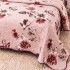 Cuvertură Pat Dublu, Catifea Matlasată, 230x250 cm, 2 fete de perna 60x80cm, Roz, Flori [3]