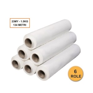 Set 6 Role Folie Stretch Albă, 500mm, 23my, 1.5kg, 134ml