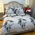 Lenjerie Pat Dublu,  FINET, 6 piese, Gri, Negru, Maci [4]