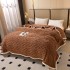 Pătură Premium, 200x230cm, CoCoLiNo, Grofată, cu Model 3D Tip Tricotaj și Bordură din Blăniță Contrastantă – Eleganță și Căldură Absolută, Maro [6]