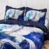 Cuvertură Matlasată, Pat Dublu, 230x250 cm, 3 Piese, Bumbac Finet Satinat, Imprimeu Digital, IDENTIC CU POZA, 2 Fețe de Pernă 60x80 cm, Albastru, Alb, Unicorn [2]