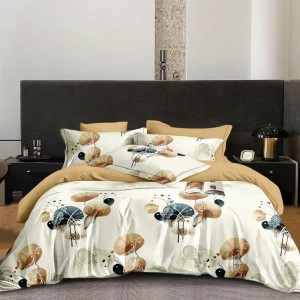 Lenjerie Pat Dublu,  FINET, 6 piese, Crem, abstract