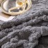 Pătură Premium, 200x230cm, CoCoLiNo, Grofată, cu Model 3D Tip Tricotaj și Bordură din Blăniță Contrastantă – Eleganță și Căldură Absolută, Gri [12]