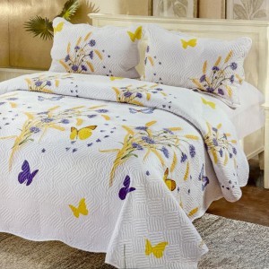 Cuvertură Pat Dublu, 3 Piese, Bumbac 100% Imprimat – Calitate Premium, cu Imprimeu Durabil, cod CSA-CV62