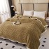 Pătură Premium, 200x230cm, CoCoLiNo, Grofată, cu Model 3D Tip Tricotaj și Bordură din Blăniță Contrastantă – Eleganță și Căldură Absolută, Bej Maroniu [2]