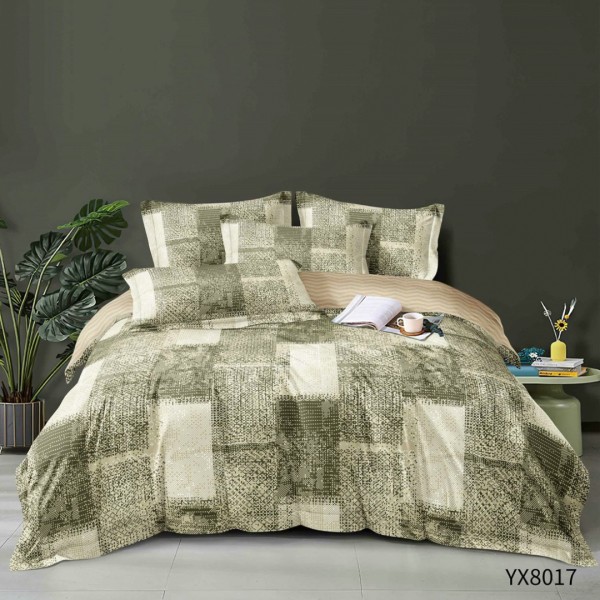 Lenjerie pat 140x200cm,  FINET, cu elastic, 4 piese, Bej, Verzui, Model Clasic [1]