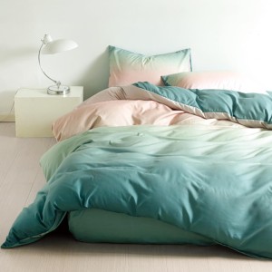 Lenjerie pat 1 PERSOANA, FINET, 4 piese, Vernil, degrade