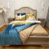 Lenjerie pat dublu,  FINET, cu elastic, 6 piese, Turquoise, abstract [7]