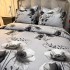 Lenjerie Pat Dublu,  FINET, 6 piese, Gri, Negru, Maci [6]