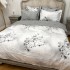 Lenjerie pat dublu,  FINET, cu elastic, 6 piese, Gri, Flori [2]