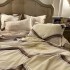 Lenjerie Pat Dublu,  FINET, 6 piese, Crem, Maro, Zig-Zag [3]