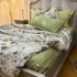 Lenjerie Pat Dublu,  FINET, 6 piese, Verde, Gri, Flori [18]