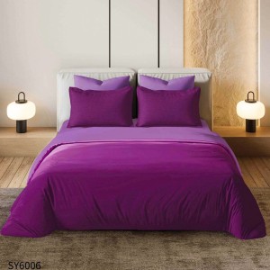 Lenjerie pat dublu,  FINET, Imprimeu Digital, cu ELASTIC, Lavanda, Mov, Degrade