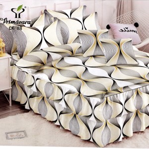 Lenjerie Premium Pat Dublu  FINET, 6 Piese – Volănașe Sofisticate, Fixare Perfectă cu Elastic, Bej, Gri, Clepsidra