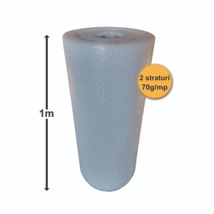 Folie Cu Bule De Aer Mici, 2 Straturi, 70 g/mp, 1m x 50ml (50mp)