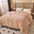 Pătură Premium, 200x230cm, CoCoLiNo, Grofată, cu Model 3D Tip Tricotaj și Bordură din Blăniță Contrastantă – Eleganță și Căldură Absolută, Bej [5]