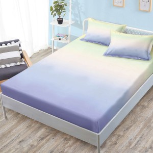 Cearsaf cu elastic, FINET, 180x200cm, 2 fete de perne 50x70cm, Lila, degrade