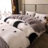 Lenjerie pat dublu, Super Pufoasa COCOLINO, 4 piese, Alb, Negru, Stele si Luna [7]