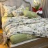 Lenjerie Pat Dublu,  FINET, 6 piese, Verde, Gri, Flori [17]