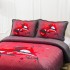 Cuvertură Matlasată, Pat Dublu, 230x250 cm, 3 Piese, Bumbac Finet Satinat, Imprimeu Digital, IDENTIC CU POZA, 2 Fețe de Pernă 60x80 cm, Roșu Închis, Buze [2]